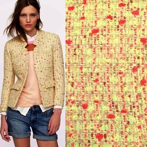 J Crew Collection neon tweed boucle blazer